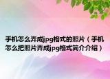 手机怎么弄成jpg格式的照片（手机怎么把照片弄成jpg格式简介介绍）