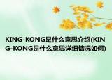 KING-KONG是什么意思介绍(KING-KONG是什么意思详细情况如何)