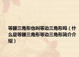 等腰三角形也叫等边三角形吗（什么是等腰三角形等边三角形简介介绍）