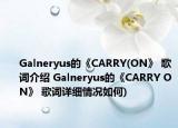 Galneryus的《CARRY(ON》 歌词介绍 Galneryus的《CARRY ON》 歌词详细情况如何)