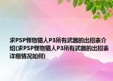 求PSP怪物猎人P3所有武器的出招表介绍(求PSP怪物猎人P3所有武器的出招表详细情况如何)