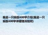 我是一只蚂蚁400字介绍(我是一只蚂蚁400字详细情况如何)