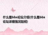 什么是bbs论坛介绍(什么是bbs论坛详细情况如何)