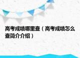 高考成绩哪里查（高考成绩怎么查简介介绍）