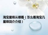 淘宝星级从哪看（怎么看淘宝几星级简介介绍）