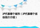 泸代表哪个城市（泸代表哪个省份简介介绍）