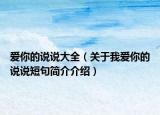 爱你的说说大全（关于我爱你的说说短句简介介绍）