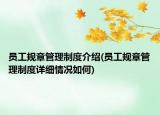 员工规章管理制度介绍(员工规章管理制度详细情况如何)
