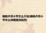 咽喉声带小节怎么介绍(咽喉声带小节怎么详细情况如何)