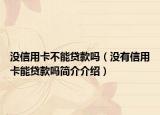 没信用卡不能贷款吗（没有信用卡能贷款吗简介介绍）