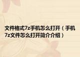 文件格式7z手机怎么打开（手机7z文件怎么打开简介介绍）