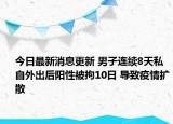 今日最新消息更新 男子连续8天私自外出后阳性被拘10日 导致疫情扩散