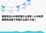眼里有光心中有梦是什么意思（心中有梦眼里有光接下来是什么简介介绍）