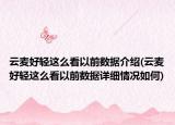 云麦好轻这么看以前数据介绍(云麦好轻这么看以前数据详细情况如何)