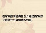 在家带孩子能做什么介绍(在家带孩子能做什么详细情况如何)