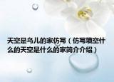 天空是鸟儿的家仿写（仿写填空什么的天空是什么的家简介介绍）