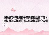 钢铁是怎样炼成的每章内容概括第二部（钢铁是怎样炼成的第二部分概括简介介绍）