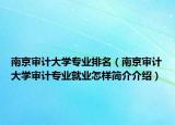 南京审计大学专业排名（南京审计大学审计专业就业怎样简介介绍）