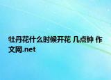 牡丹花什么时候开花 几点钟 作文网.net