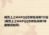 网页上上WAPQQ怎样包月啊?介绍(网页上上WAPQQ怎样包月啊?详细情况如何)