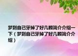 梦到自己牙掉了好几颗简介介绍一下（梦到自己牙掉了好几颗简介介绍）
