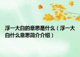 浮一大白的意思是什么（浮一大白什么意思简介介绍）