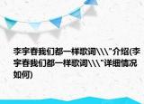 李宇春我们都一样歌词\