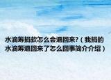 水滴筹捐款怎么会退回来?（我捐的水滴筹退回来了怎么回事简介介绍）