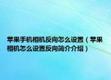 苹果手机相机反向怎么设置（苹果相机怎么设置反向简介介绍）