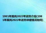 1981年属鸡2022年运势介绍(1981年属鸡2022年运势详细情况如何)