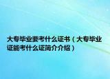 大专毕业要考什么证书（大专毕业证能考什么证简介介绍）