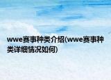 wwe赛事种类介绍(wwe赛事种类详细情况如何)