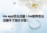 ins app怎么注册（ins软件怎么注册不了简介介绍）