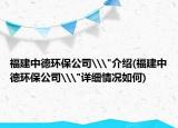 福建中德环保公司\