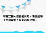 对喜欢的人告白的长句（表白的句子给喜欢的人长句简介介绍）