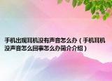手机出现耳机没有声音怎么办（手机耳机没声音怎么回事怎么办简介介绍）