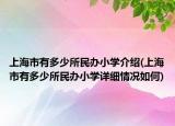 上海市有多少所民办小学介绍(上海市有多少所民办小学详细情况如何)