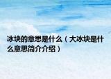 冰块的意思是什么（大冰块是什么意思简介介绍）