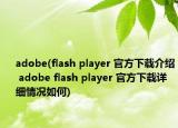 adobe(flash player 官方下载介绍 adobe flash player 官方下载详细情况如何)