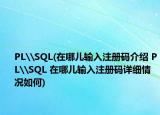 PL\SQL(在哪儿输入注册码介绍 PL\SQL 在哪儿输入注册码详细情况如何)