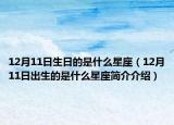 12月11日生日的是什么星座（12月11日出生的是什么星座简介介绍）