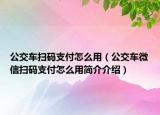 公交车扫码支付怎么用（公交车微信扫码支付怎么用简介介绍）