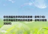 你觉得最有意思的游戏是哪一款呢介绍(你觉得最有意思的游戏是哪一款呢详细情况如何)