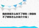 我的微信怎么收不了转账（微信收不了转账怎么办简介介绍）