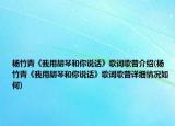 杨竹青《我用胡琴和你说话》歌词歌普介绍(杨竹青《我用胡琴和你说话》歌词歌普详细情况如何)