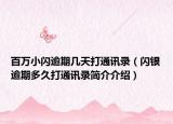 百万小闪逾期几天打通讯录（闪银逾期多久打通讯录简介介绍）