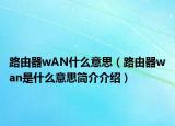 路由器wAN什么意思（路由器wan是什么意思简介介绍）