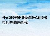 什么叫变频电机介绍(什么叫变频电机详细情况如何)