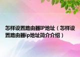 怎样设置路由器IP地址（怎样设置路由器ip地址简介介绍）