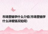 市场营销学什么介绍(市场营销学什么详细情况如何)